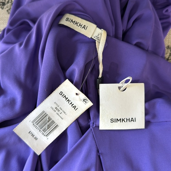 NWT Simkhai Hollins Asymmetric Cape Gown Maxi Dress Purple - Picture 4 of 4